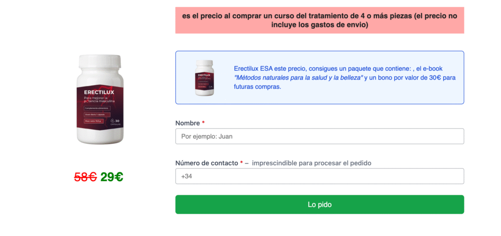 Erectilux Pastillas
